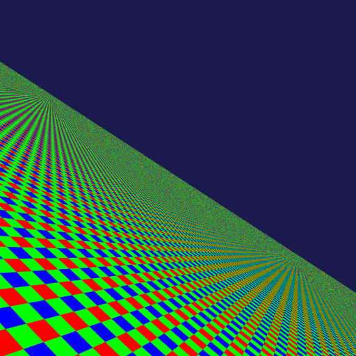 Checkered plane, 16 random sample per pixel